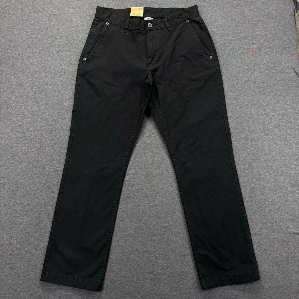 Eddie Bauer Canvas Utility Pants Mens 32x32 Black Stretch Ultra Durable NEW